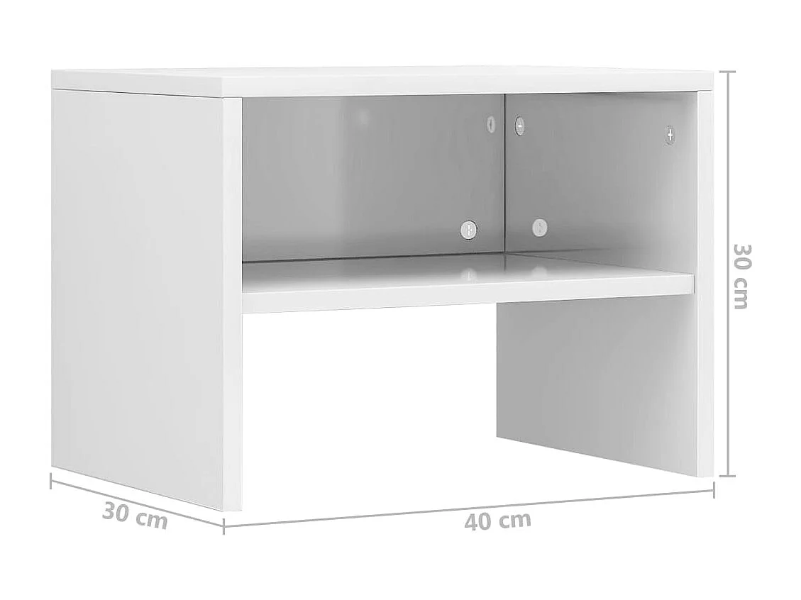 De Witt  Tables de chevet 2pcs Blanc brillant 40x30x30cm Bois ingénierie