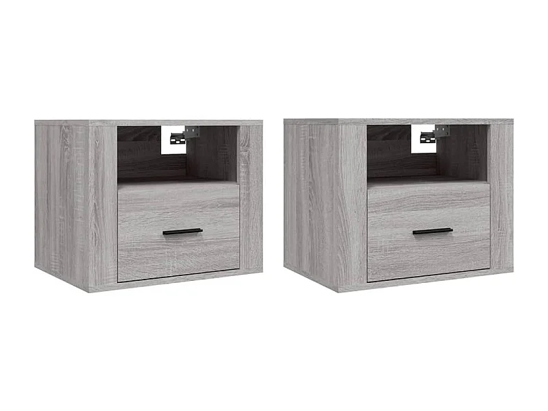 Pyren  Nachtkastjes 2 st wandgemonteerd 50x36x40 cm grijs sonoma eiken