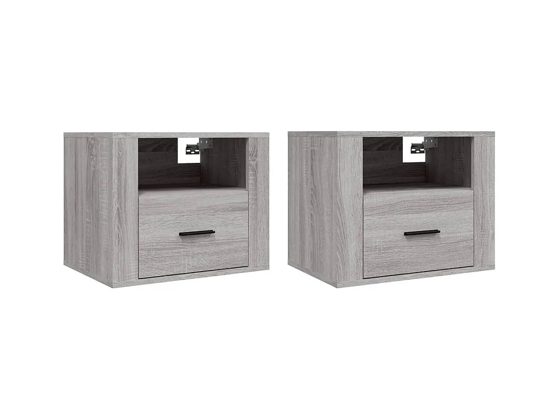 Pyren  Tables de chevet murales 2 pcs Sonoma gris 50x36x40 cm