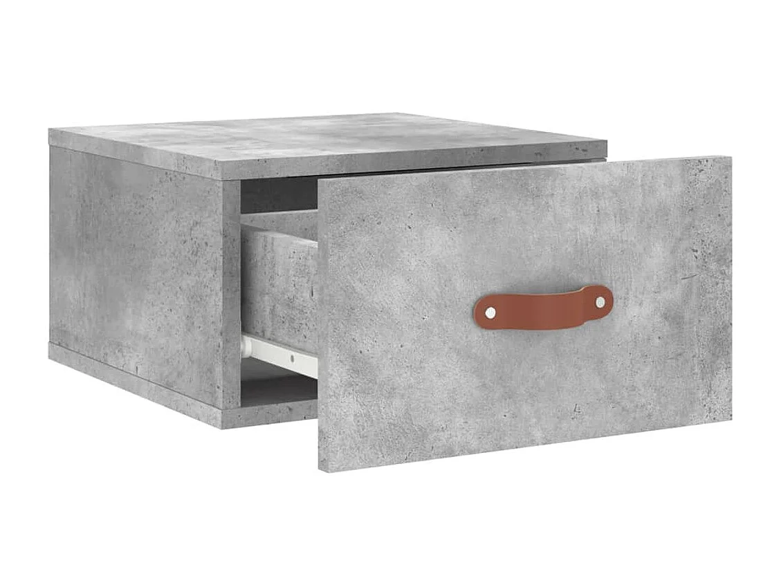 Brackettville  Table de chevet murale gris béton 35x35x20 cm