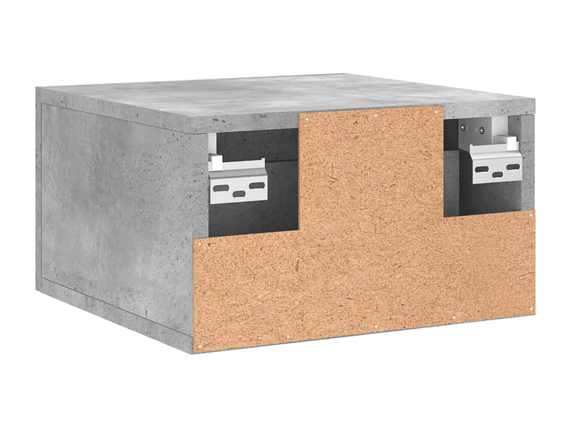 Brackettville  Table de chevet murale gris béton 35x35x20 cm