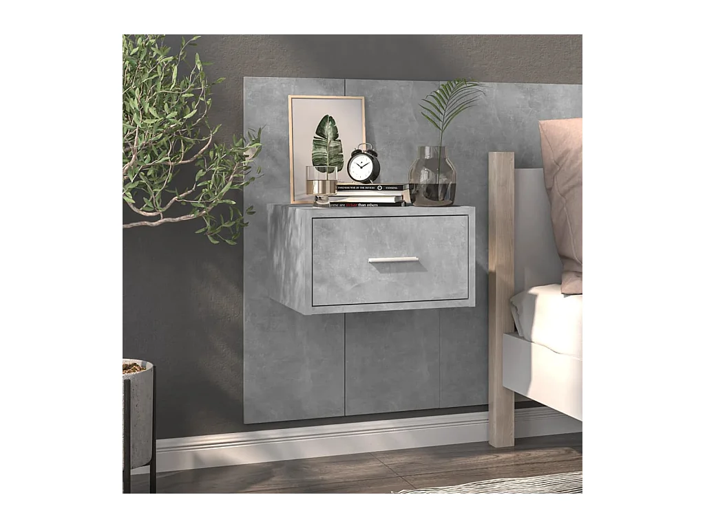 Saffira  Tables de chevet murales 2 pcs Gris béton