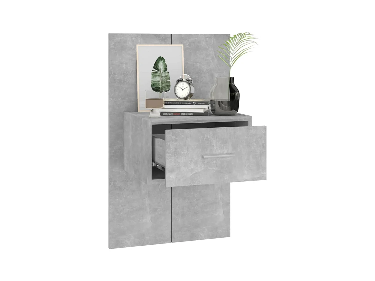 Saffira  Tables de chevet murales 2 pcs Gris béton