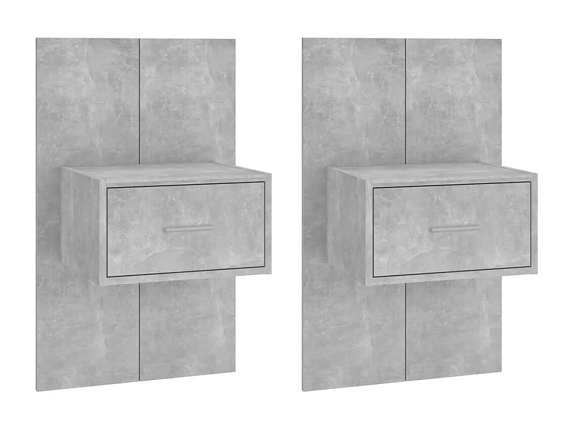 Saffira  Tables de chevet murales 2 pcs Gris béton