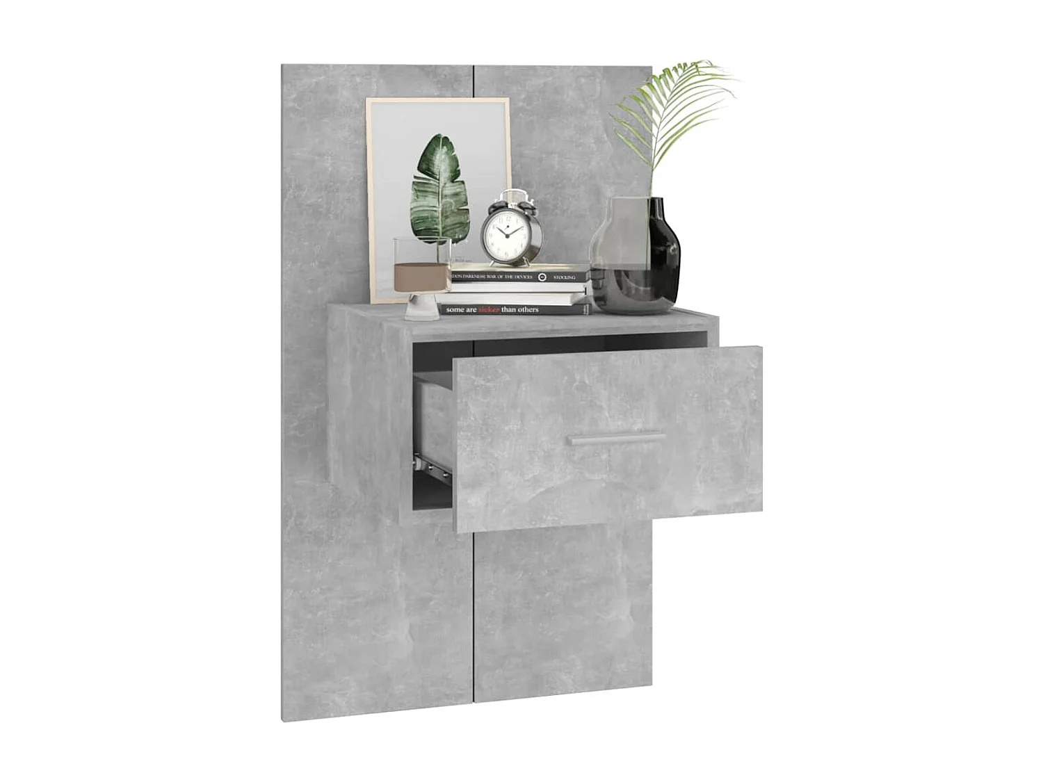 Saffira  Tables de chevet murales 2 pcs Gris béton
