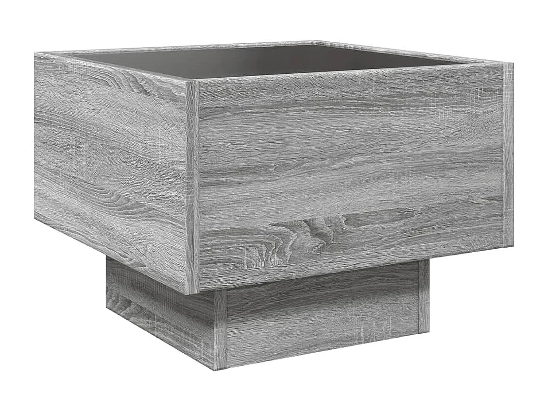 Myrla  Mesa de centro con  LED gris Sonoma 40x40x30 cm