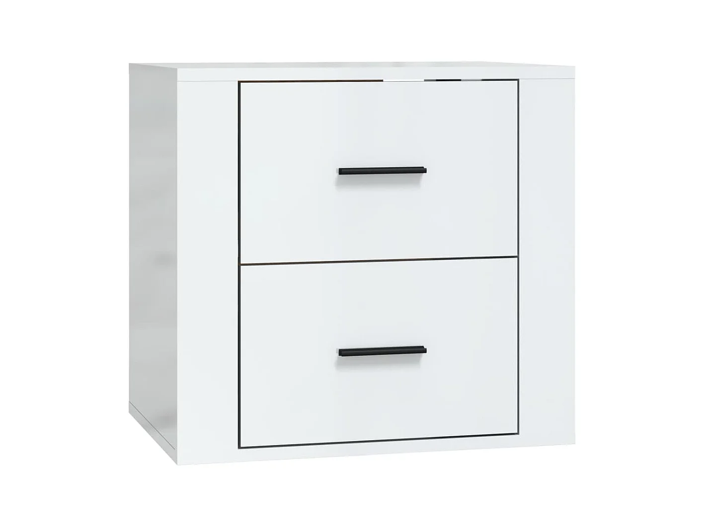 Goshen  Table de chevet murale Blanc brillant 50x36x47 cm