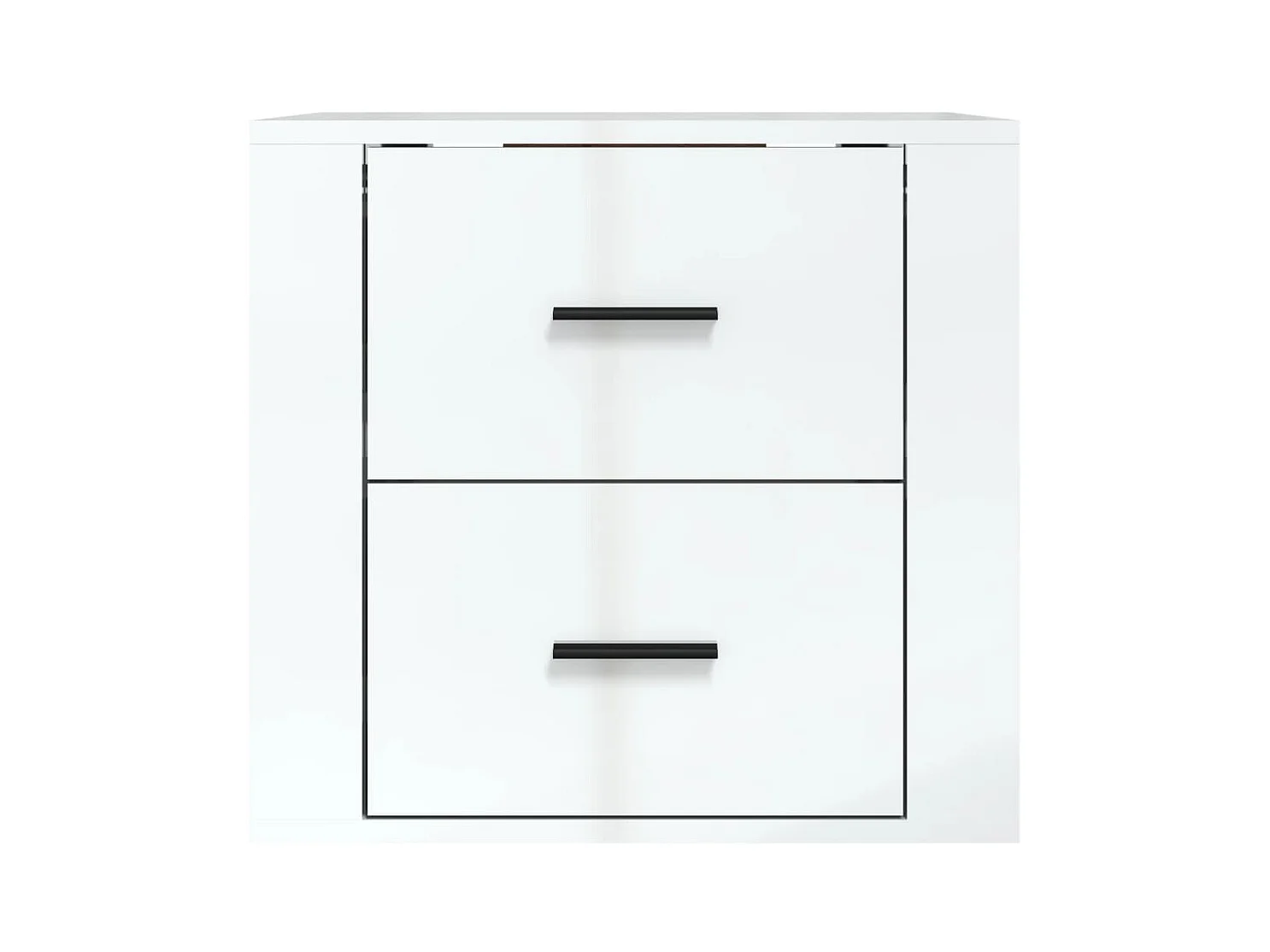 Goshen  Table de chevet murale Blanc brillant 50x36x47 cm
