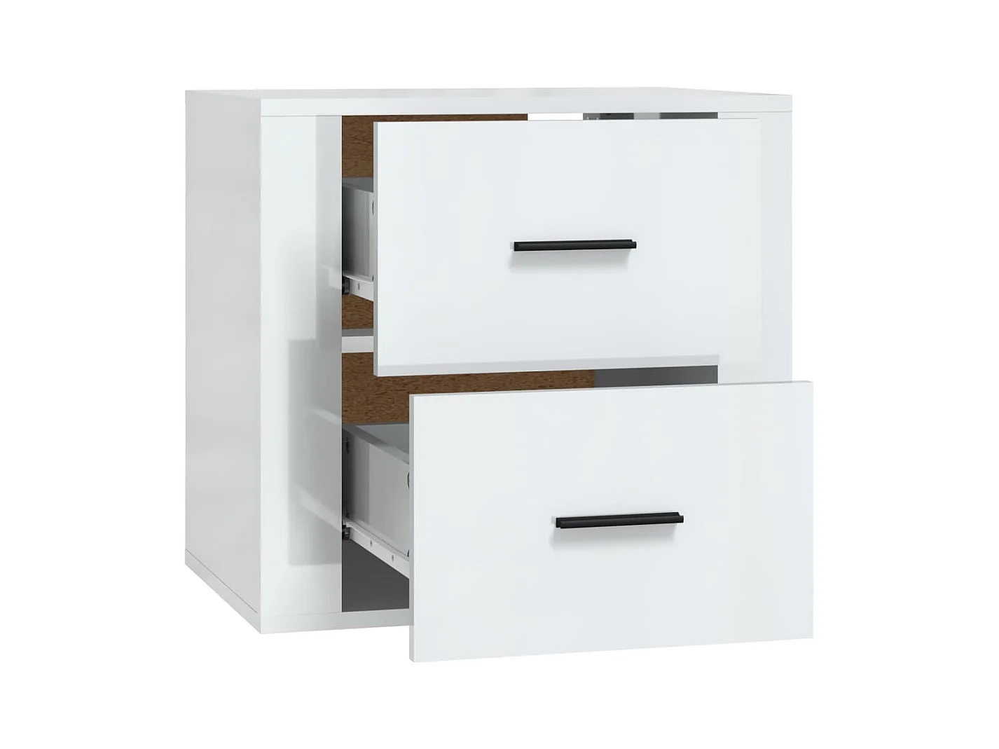 Goshen  Table de chevet murale Blanc brillant 50x36x47 cm