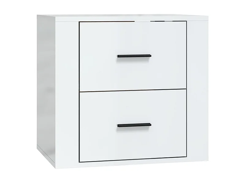 Goshen  Table de chevet murale Blanc brillant 50x36x47 cm