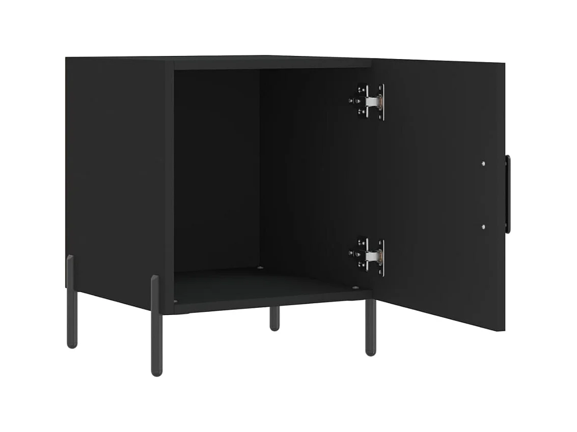 Sulva  Tables de chevet 2 pcs noir 40x40x50 cm bois d’ingénierie