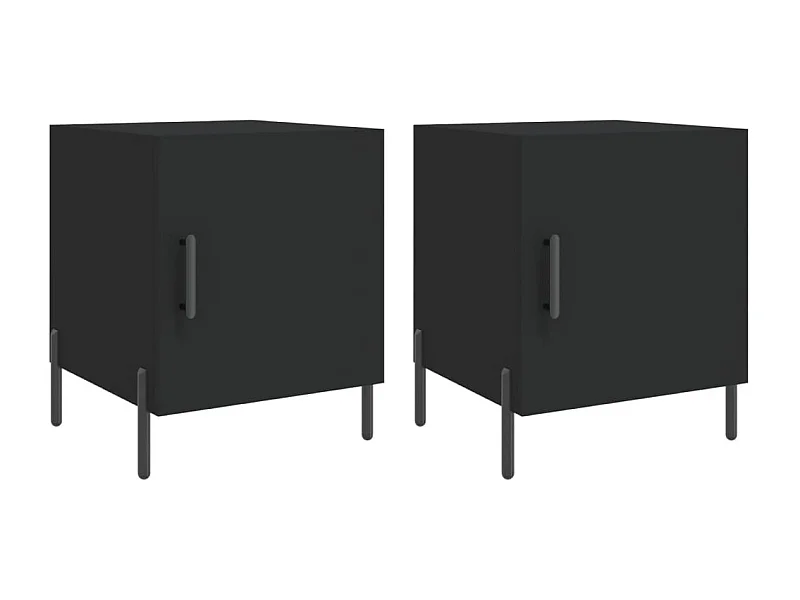 Sulva  Nachtkastjes 2 st 40x40x50 cm bewerkt hout zwart