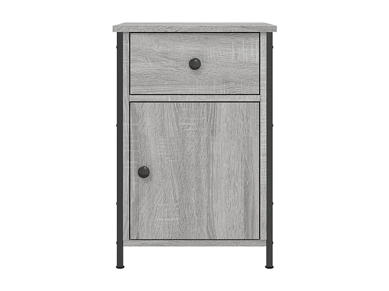 Qardir  Nachtkastjes 2 st 40x42x60 cm bewerkt hout grijs sonoma eiken