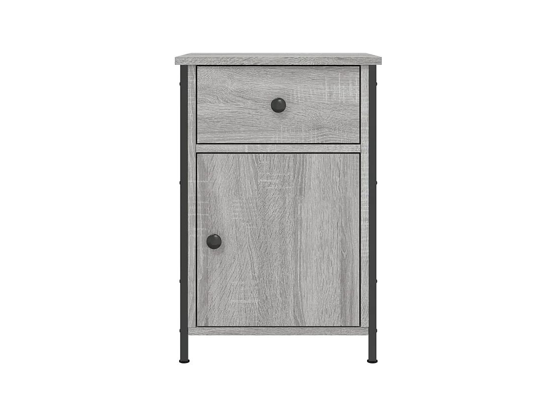 Qardir  Tables de chevet 2 pcs sonoma gris 40x42x60cm bois d'ingénierie