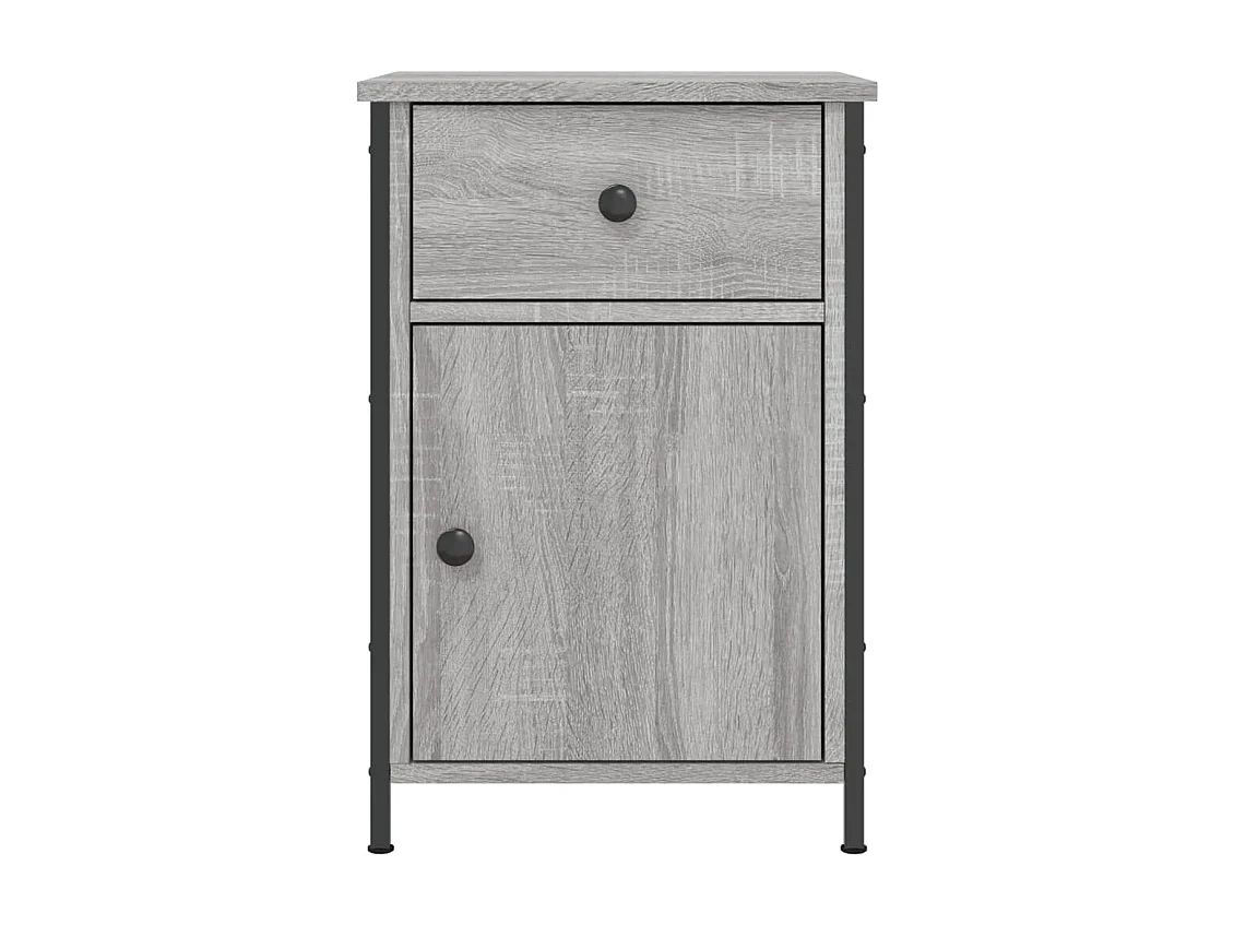 Qardir  Tables de chevet 2 pcs sonoma gris 40x42x60cm bois d'ingénierie