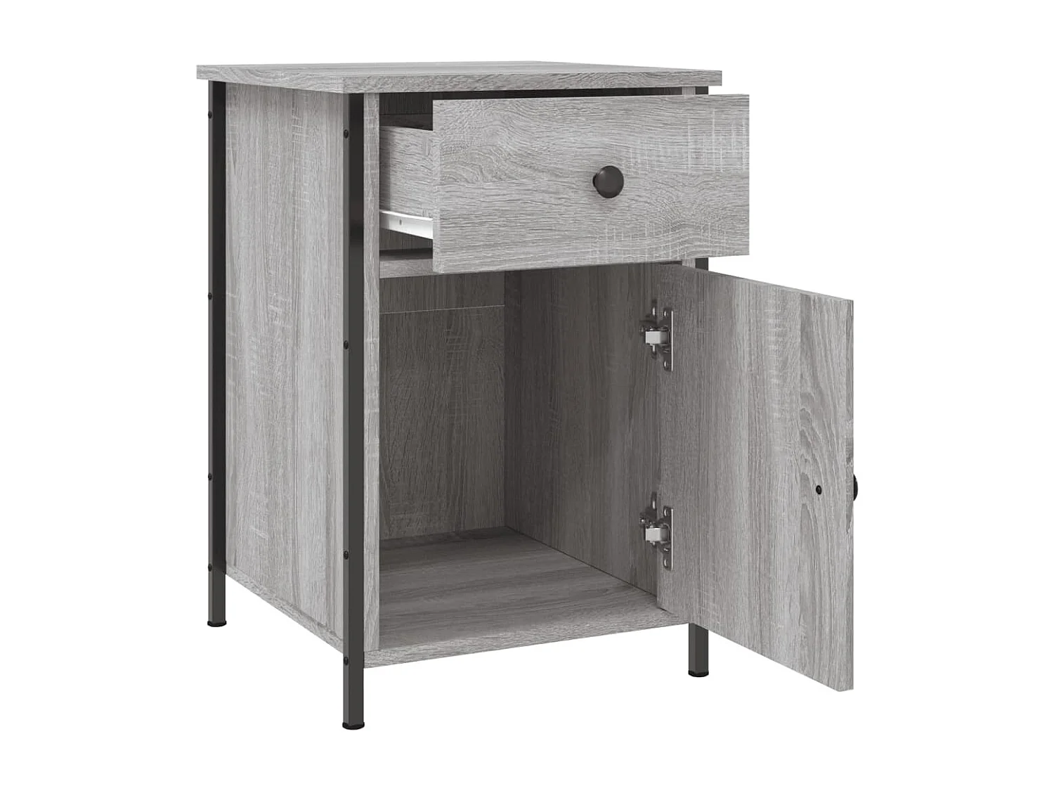 Qardir  Tables de chevet 2 pcs sonoma gris 40x42x60cm bois d'ingénierie