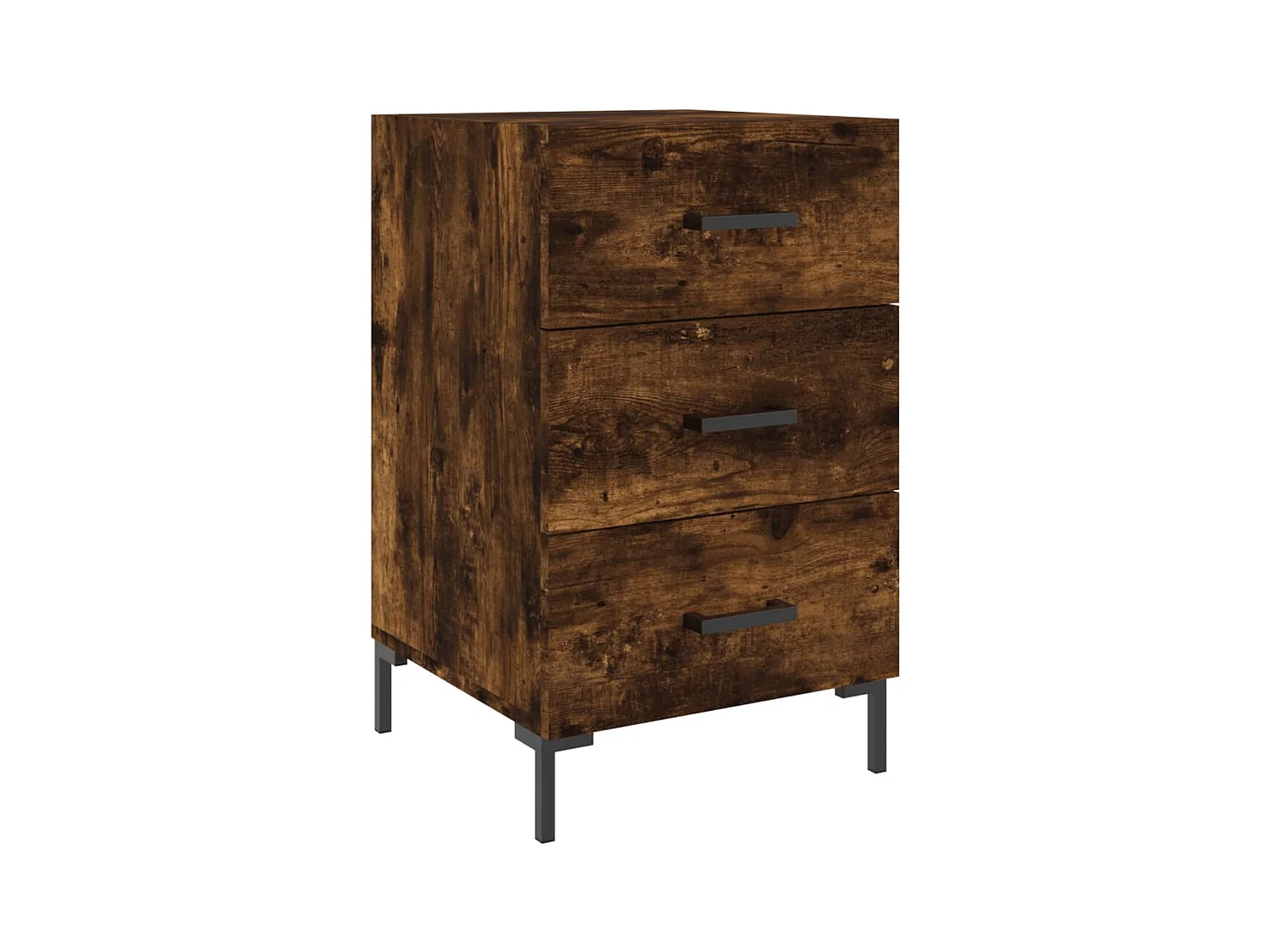 Mireya  Table de chevet chêne fumé 40x40x66 cm bois d'ingénierie