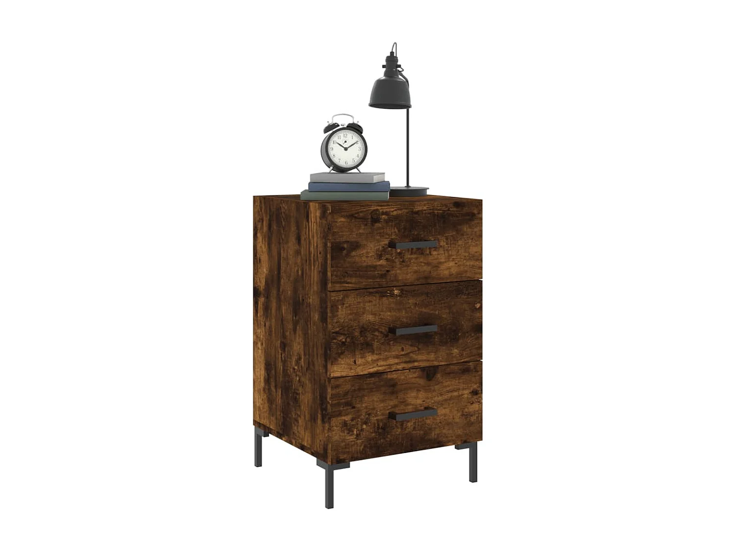 Mireya  Table de chevet chêne fumé 40x40x66 cm bois d'ingénierie