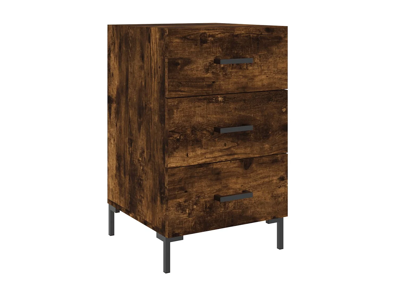 Mireya  Table de chevet chêne fumé 40x40x66 cm bois d'ingénierie