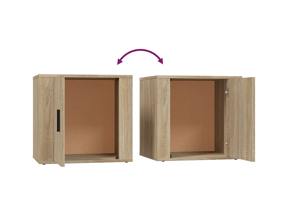 Quinty  Tables de chevet 2 pcs Chêne sonoma 50x39x47 cm