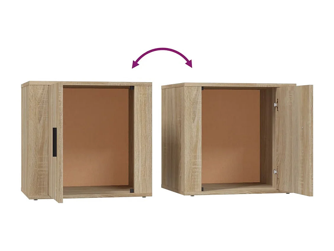 Quinty  Tables de chevet 2 pcs Chêne sonoma 50x39x47 cm