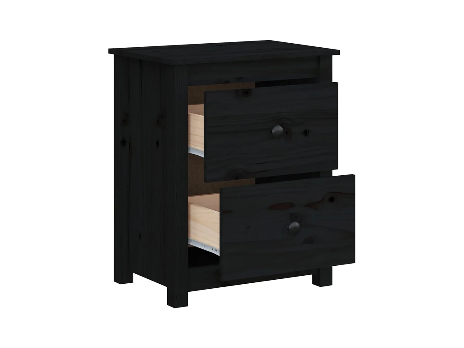 Älvängen  Tables de chevet 2 pcs Noir 50x35x61,5 cm Bois de pin massif