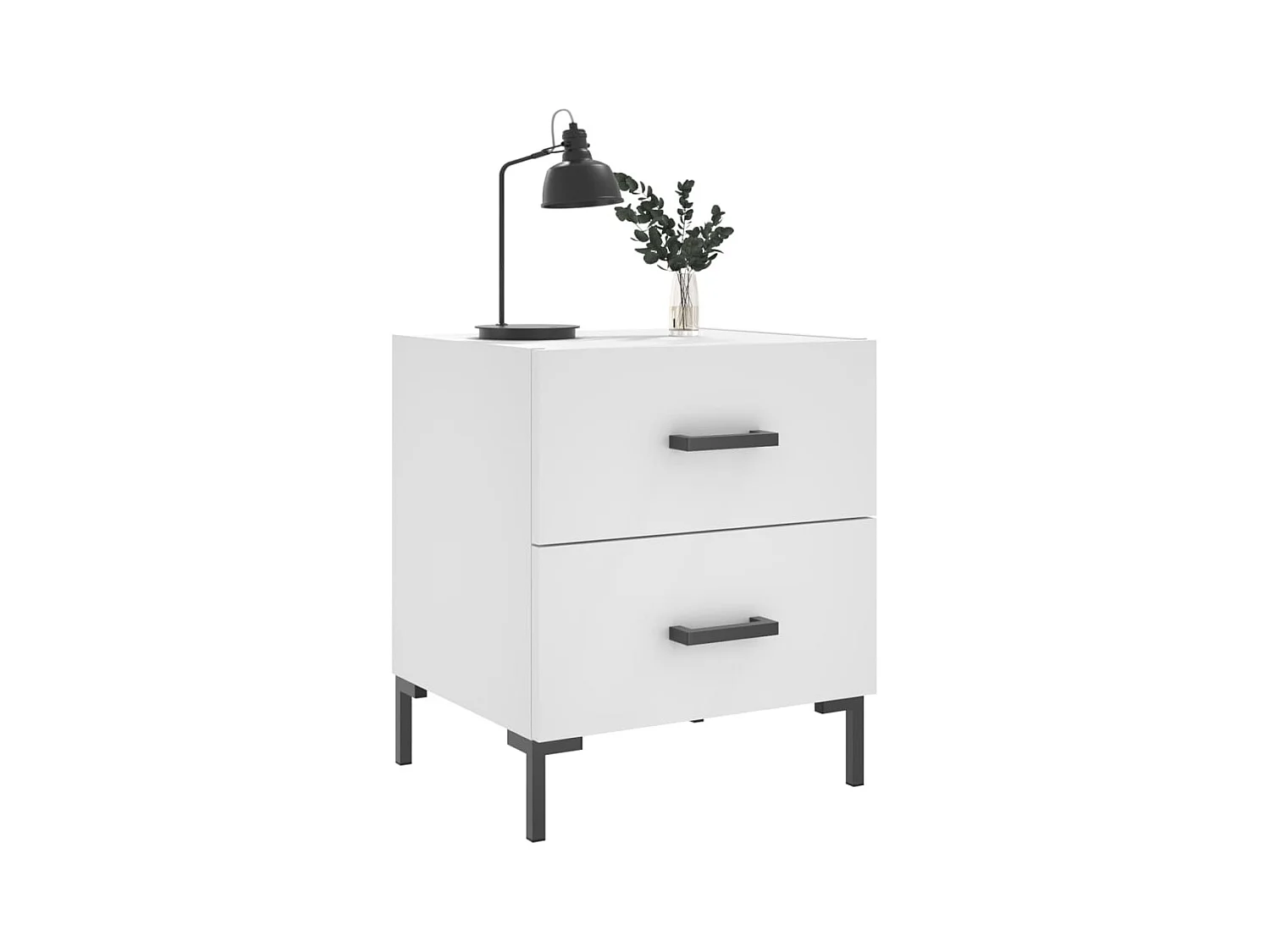 Myrion  Tables de chevet 2 pcs blanc 40x35x47,5 cm bois d’ingénierie