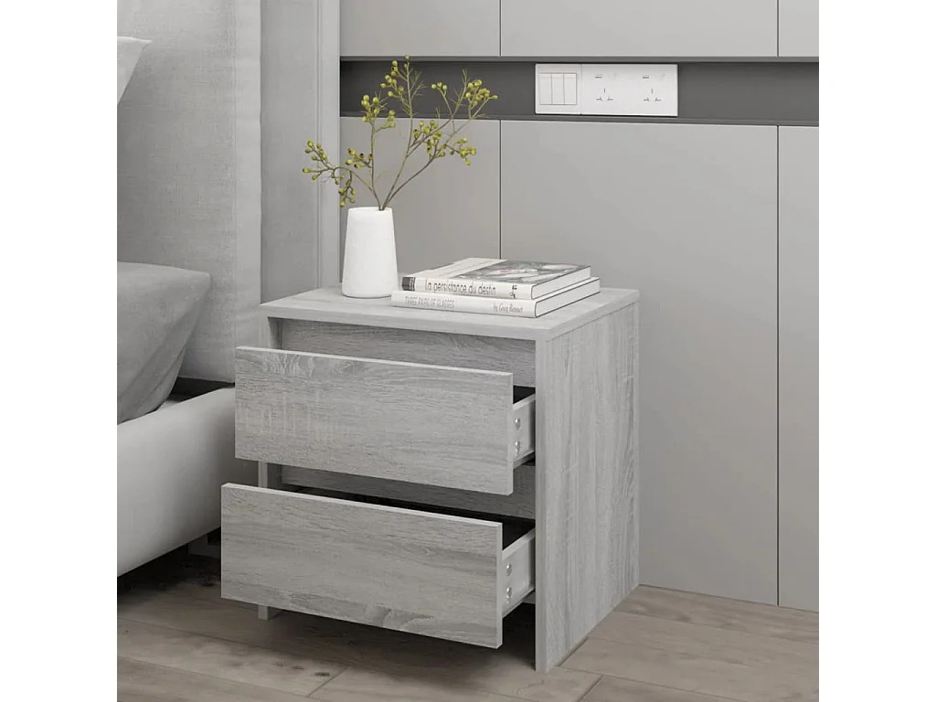 Robert  Table de chevet sonoma gris 45x34,5x44,5 cm bois d’ingénierie