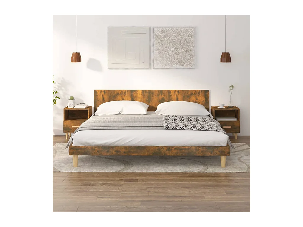 Nieuw-Beijerland  Tables de chevet 2 pcs Chêne fumé 40x35x47 cm