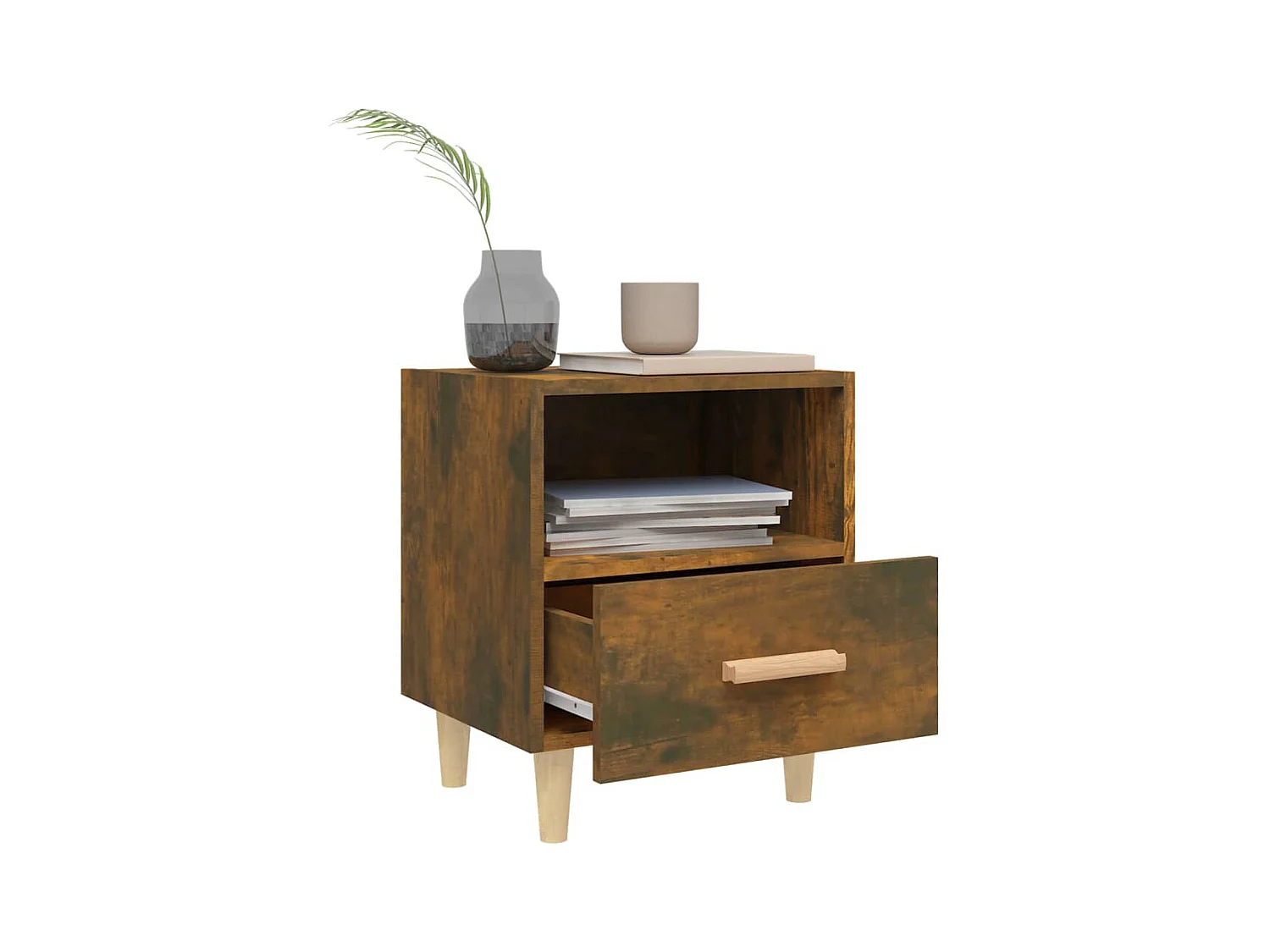 Nieuw-Beijerland  Tables de chevet 2 pcs Chêne fumé 40x35x47 cm