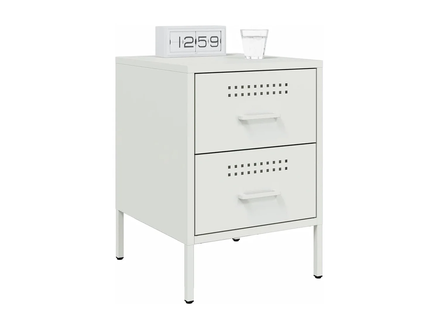 Lucille  Table de chevet blanc 36x39x50,5 cm acier