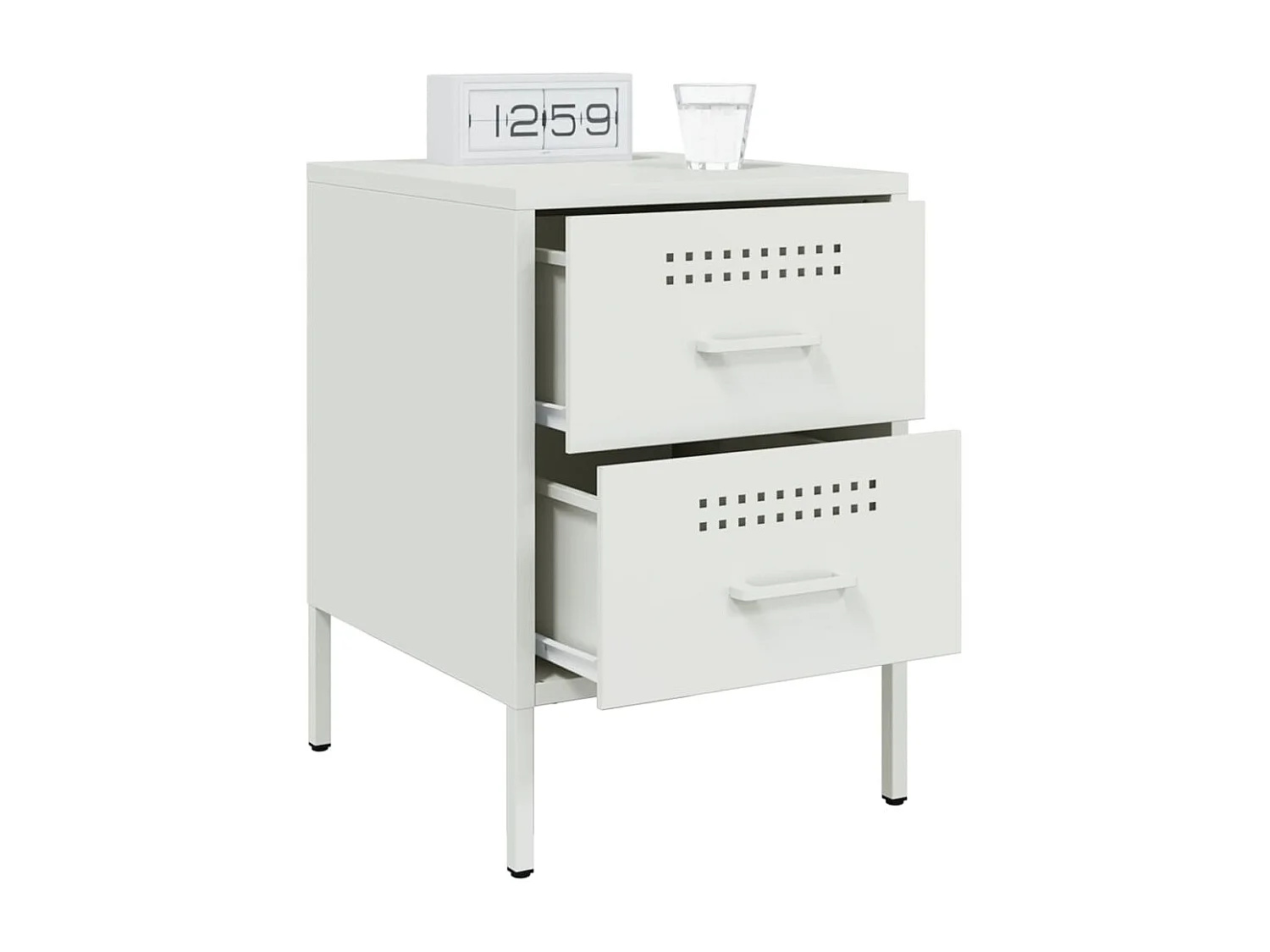 Lucille  Table de chevet blanc 36x39x50,5 cm acier