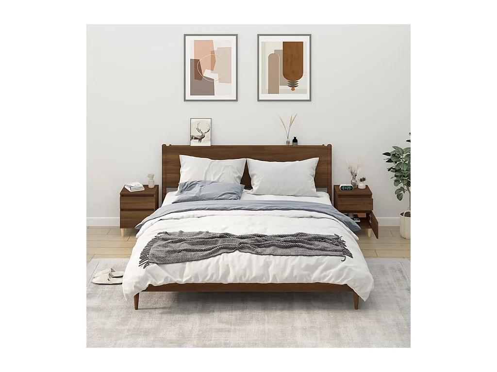 Montmorency  Tables de chevet 2 pcs Chêne marron 40x35x50 cm