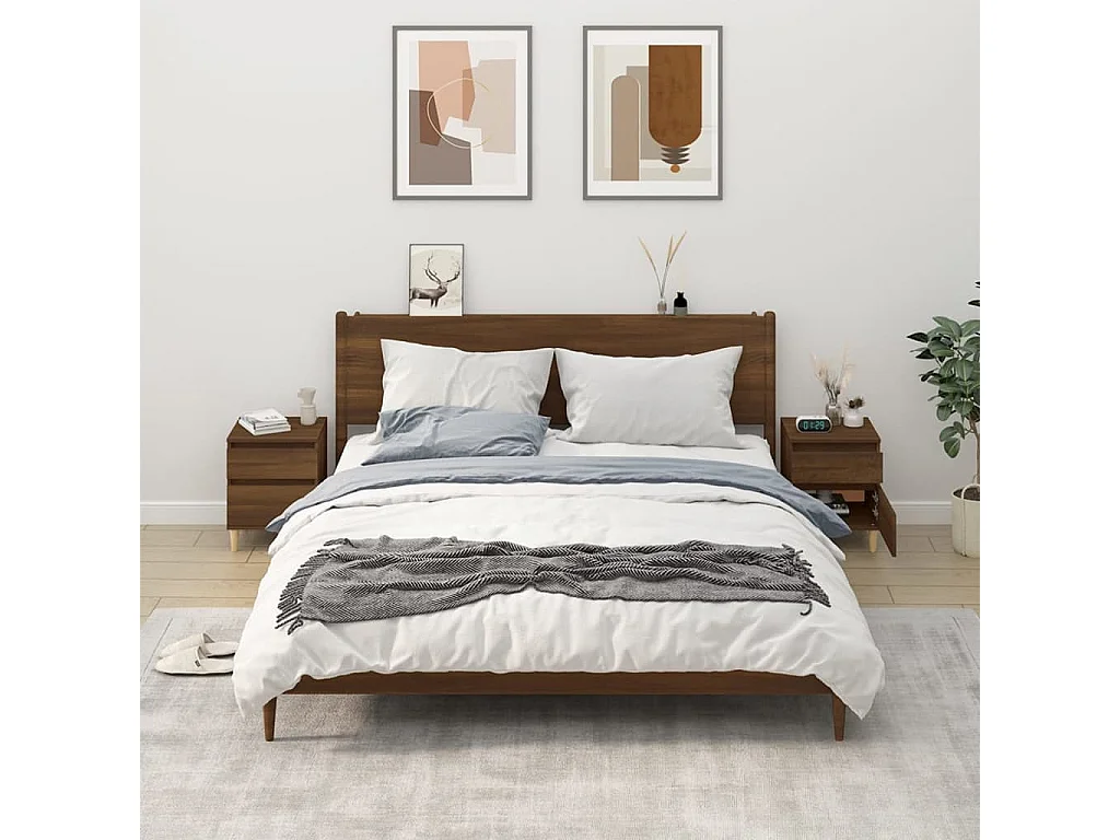 Montmorency  Tables de chevet 2 pcs Chêne marron 40x35x50 cm