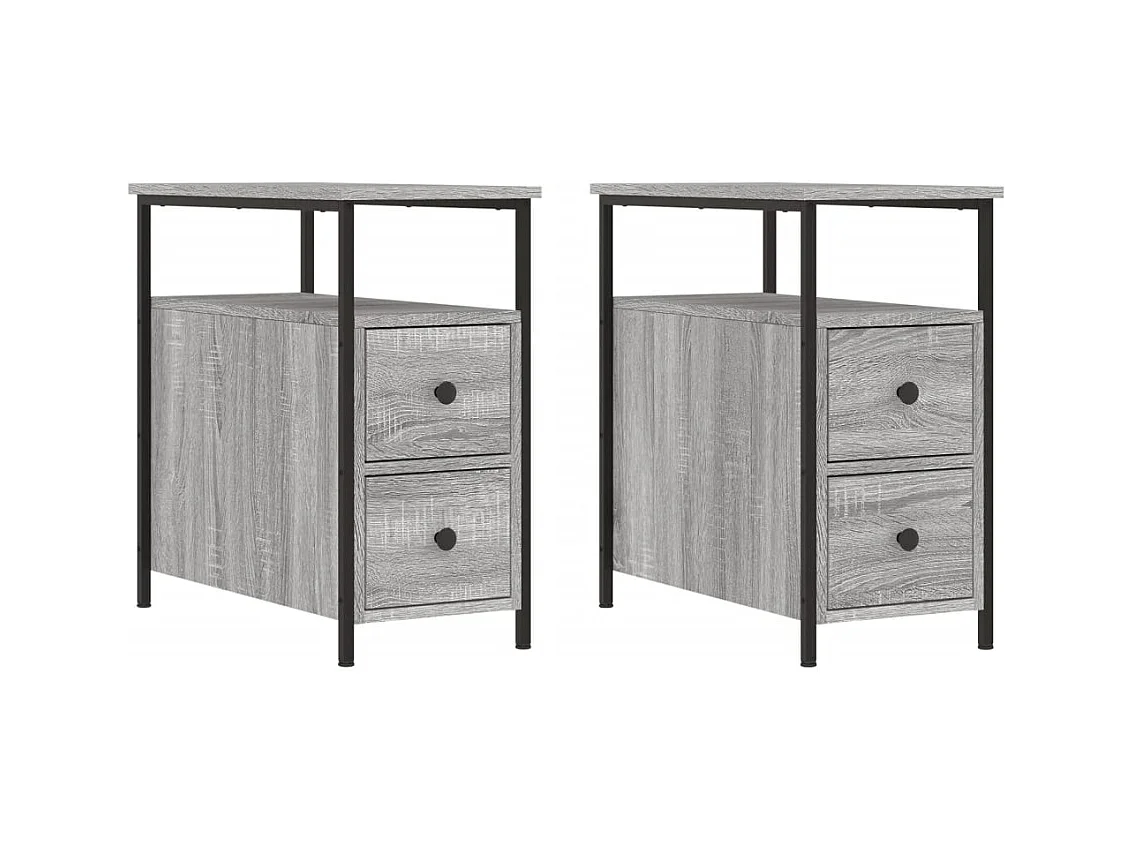 Chase City  Tables de chevet 2 pcs sonoma gris 30x60x60cm bois d'ingénierie
