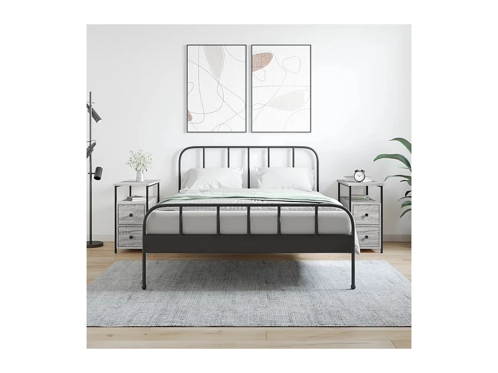 Chase City  Tables de chevet 2 pcs sonoma gris 30x60x60cm bois d'ingénierie