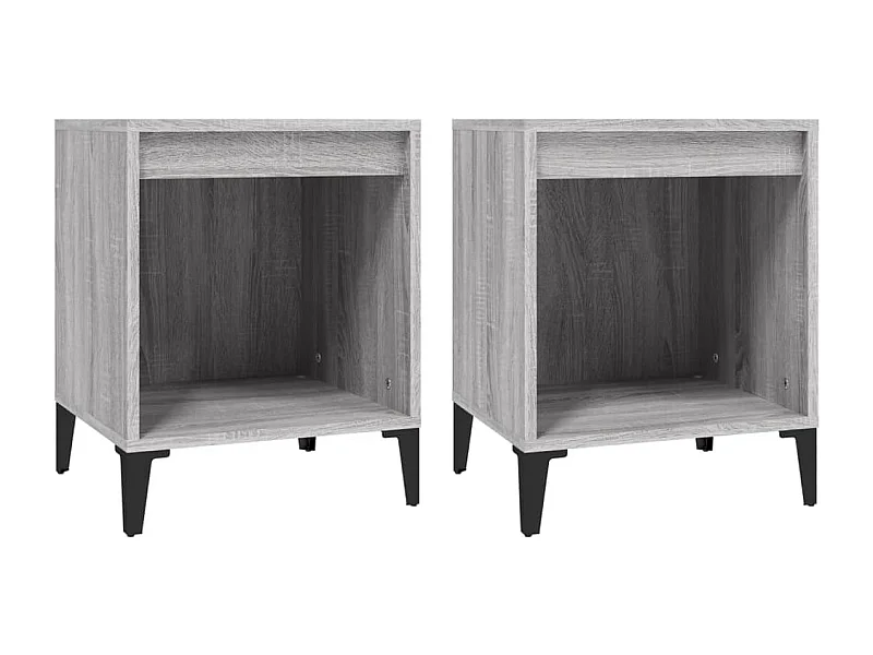 Hartford  Nachtkastjes 2 st 40x35x50 cm grijs sonoma eikenkleurig
