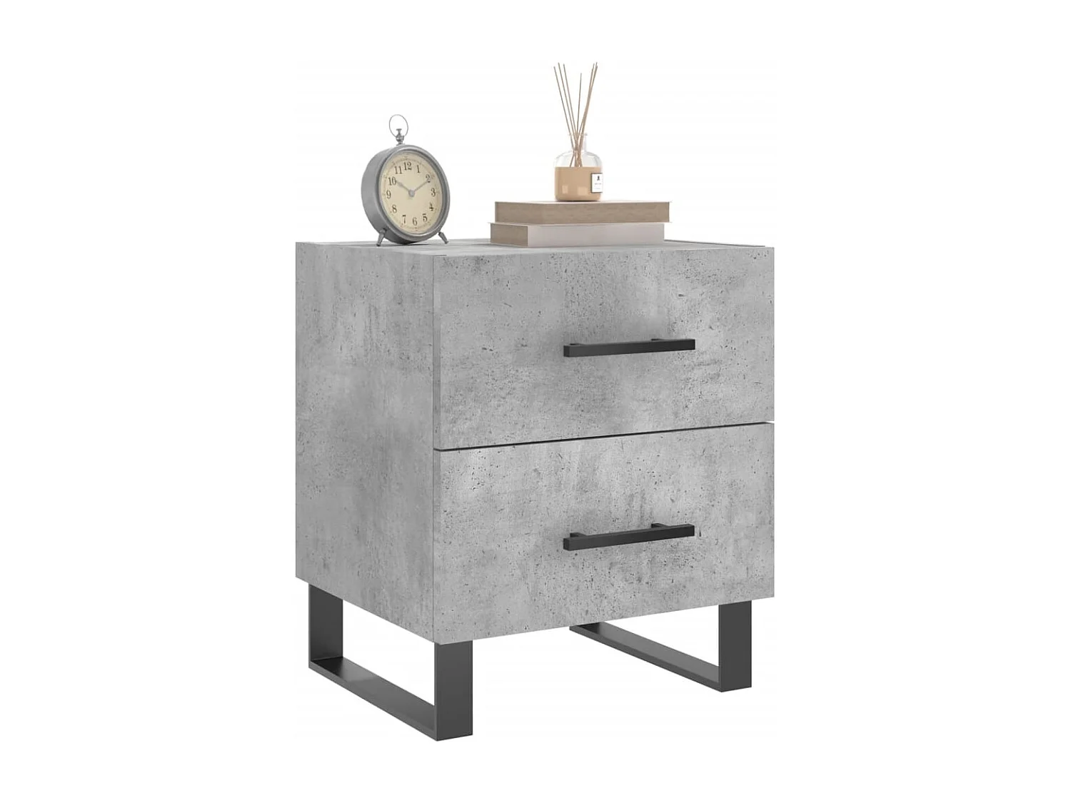 Cennet  Table de chevet gris béton 40x35x47,5 cm bois d’ingénierie