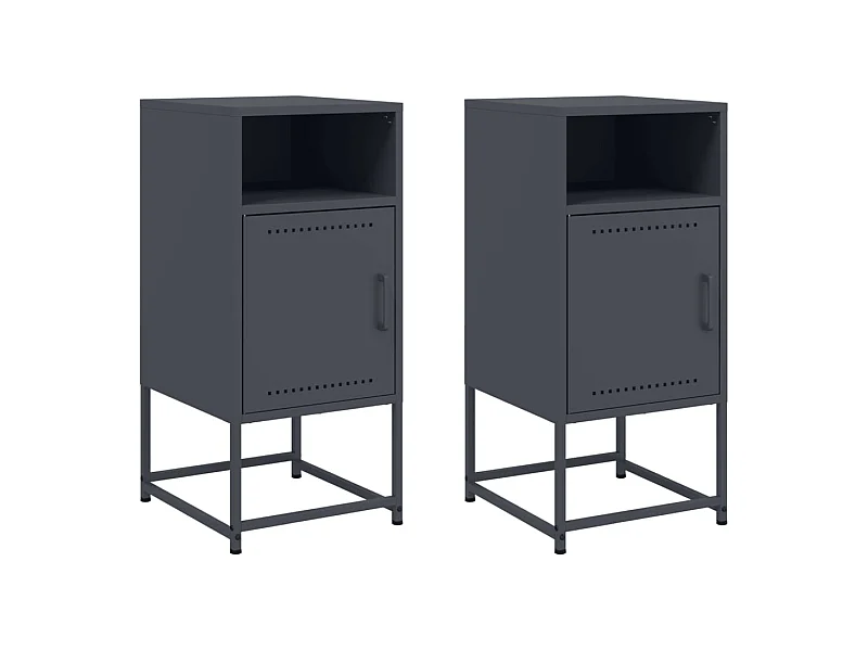 Jacek  Tables de chevet 2 pcs anthracite 36x39x78 cm acier