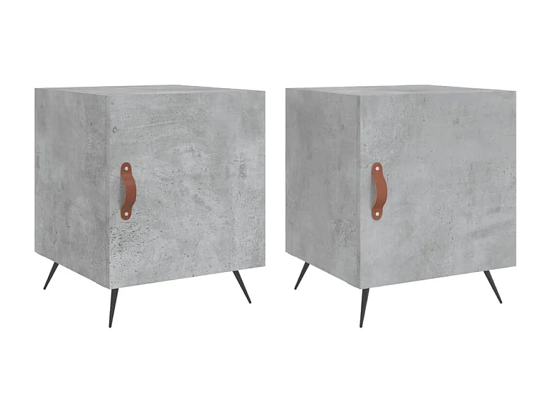 Aars  Tables de chevet 2 pcs gris béton 40x40x50 cm bois d’ingénierie