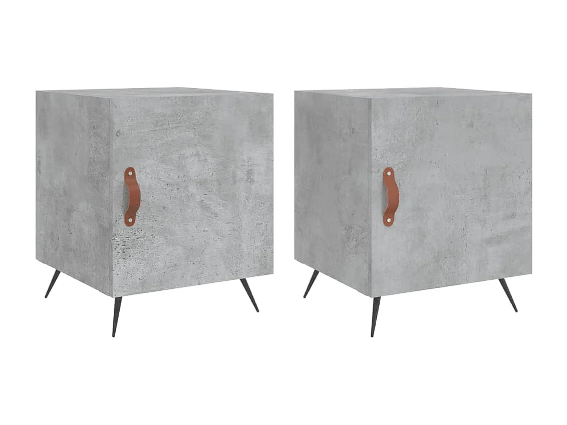 Aars  Tables de chevet 2 pcs gris béton 40x40x50 cm bois d’ingénierie