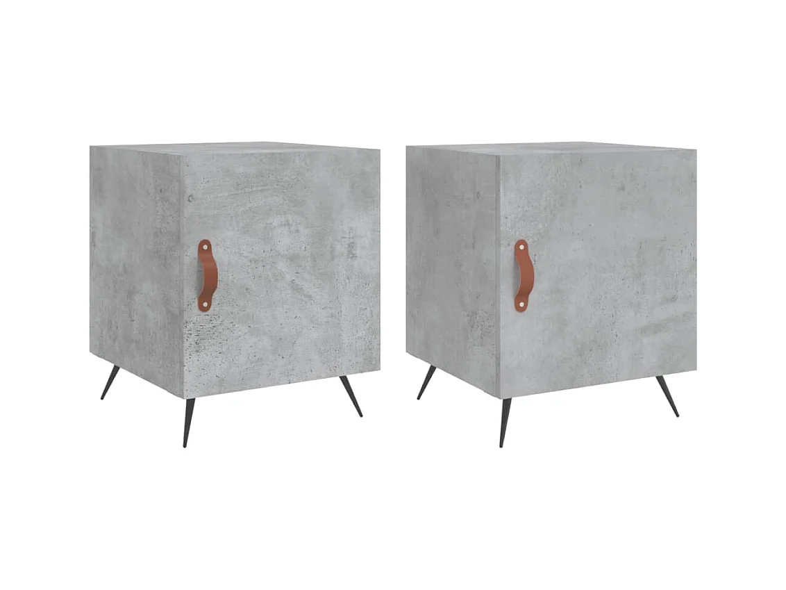 Aars  Tables de chevet 2 pcs gris béton 40x40x50 cm bois d’ingénierie
