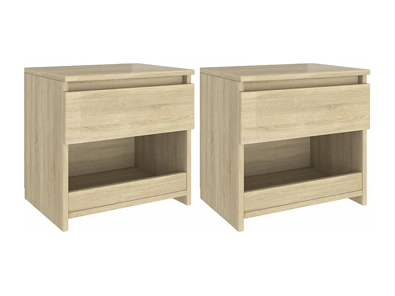 Elle  Tables de chevet 2 pcs Chêne sonoma 40x30x39 cm Aggloméré