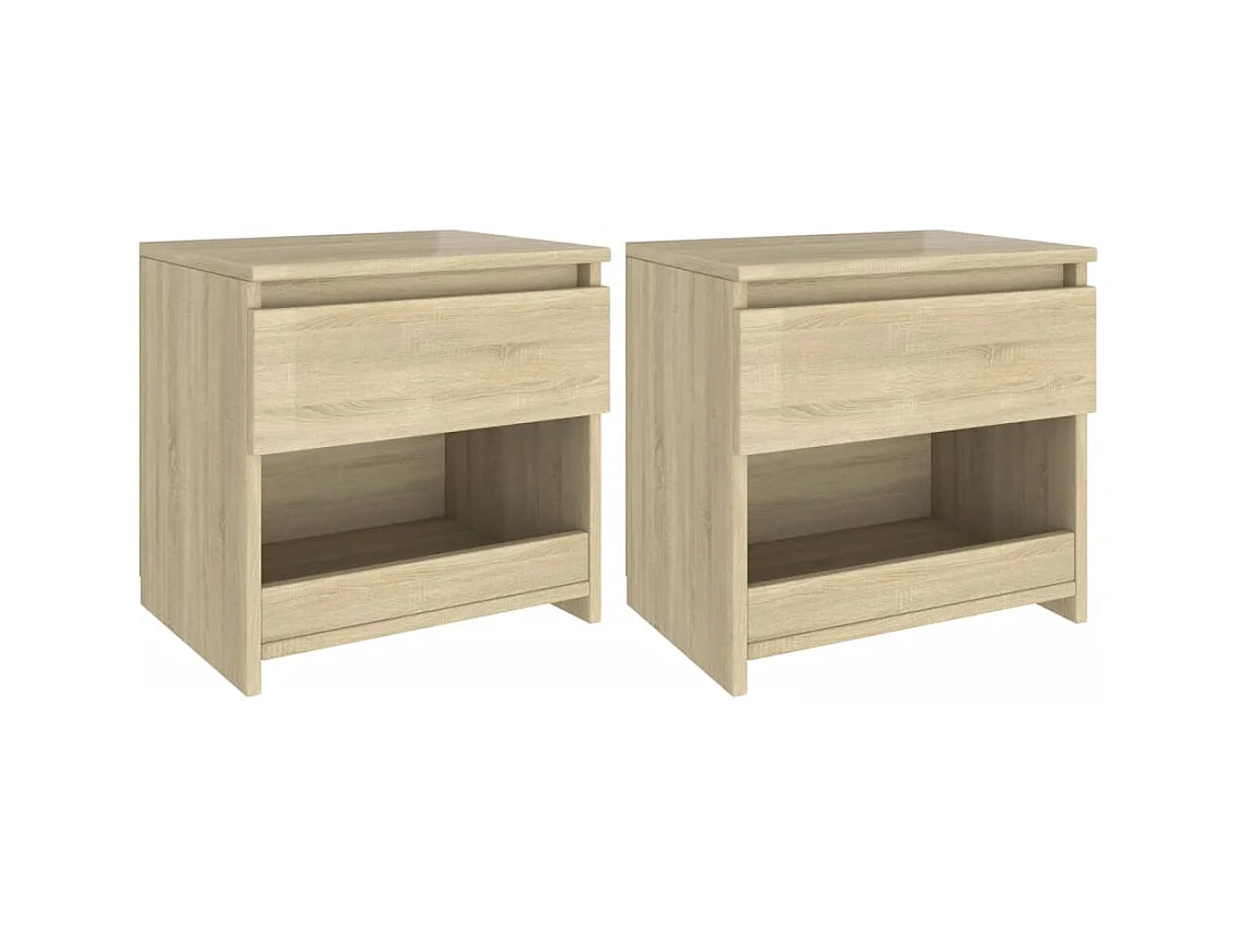 Elle  Tables de chevet 2 pcs Chêne sonoma 40x30x39 cm Aggloméré