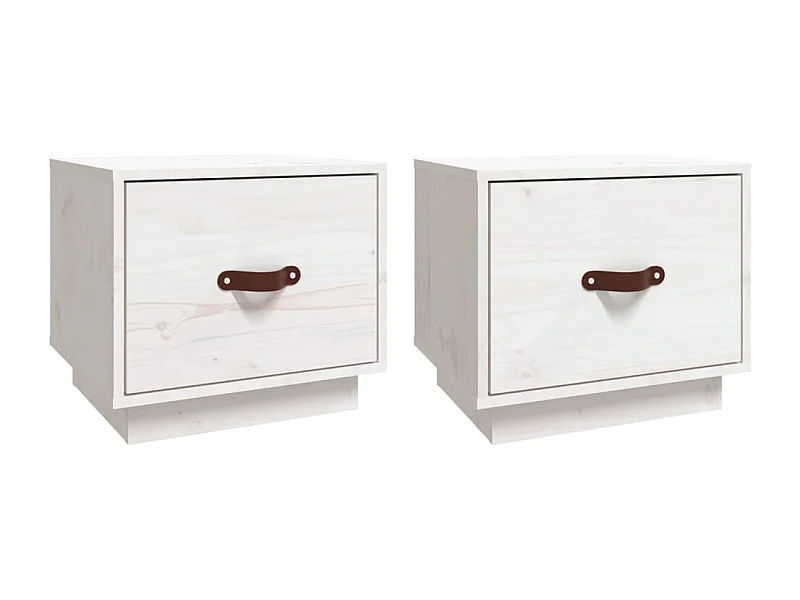 Ballston Lake  Mesitas de noche 2 uds madera maciza pino blanco 40x34x35 cm