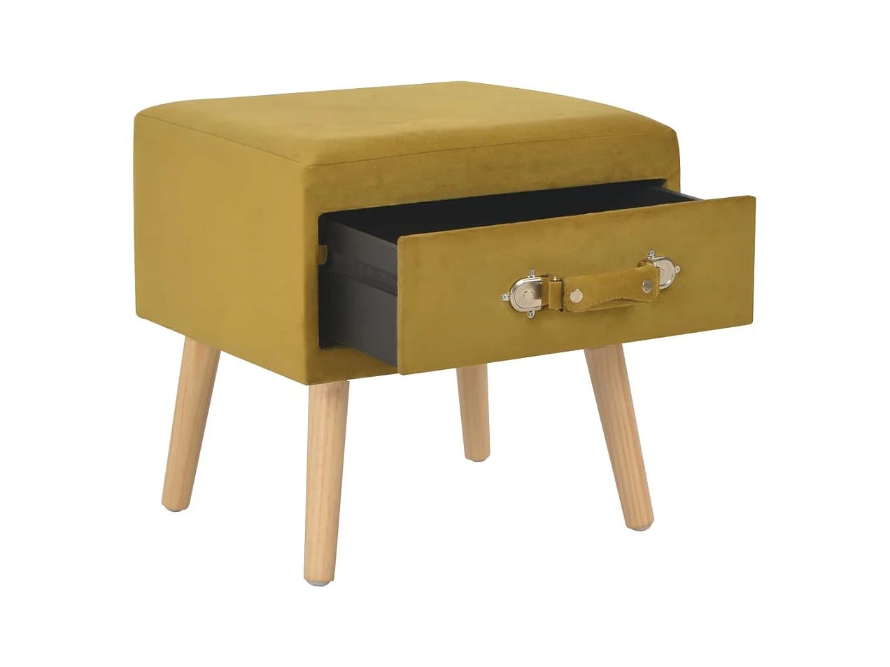 Dorien  Table de chevet Moutarde 40x35x40 cm Velours