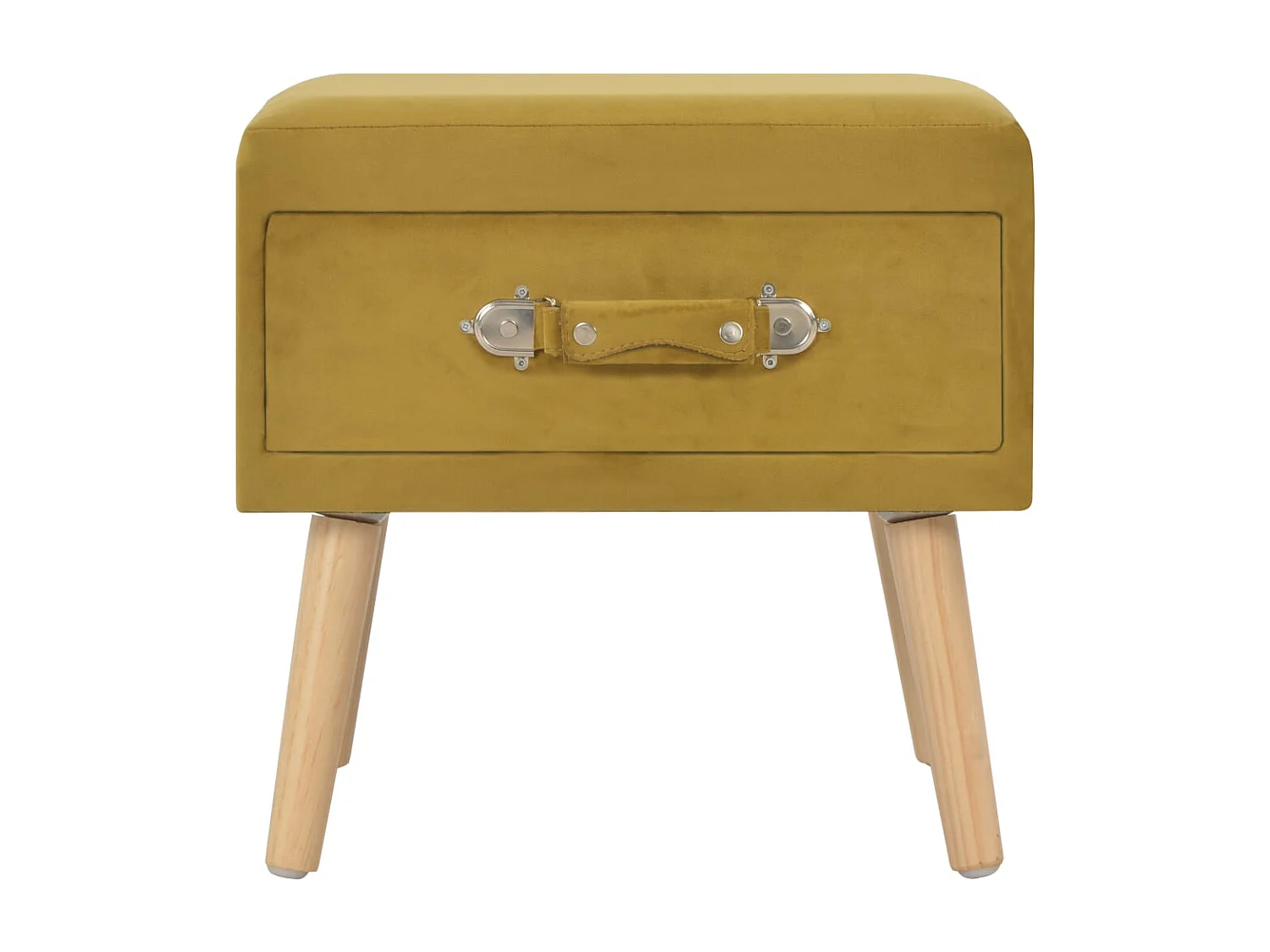 Dorien  Table de chevet Moutarde 40x35x40 cm Velours