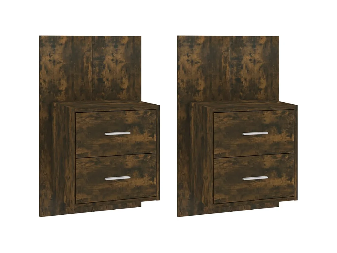 Gouda  Tables de chevet murales 2 pcs Chêne fumé