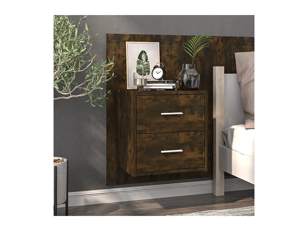 Gouda  Tables de chevet murales 2 pcs Chêne fumé