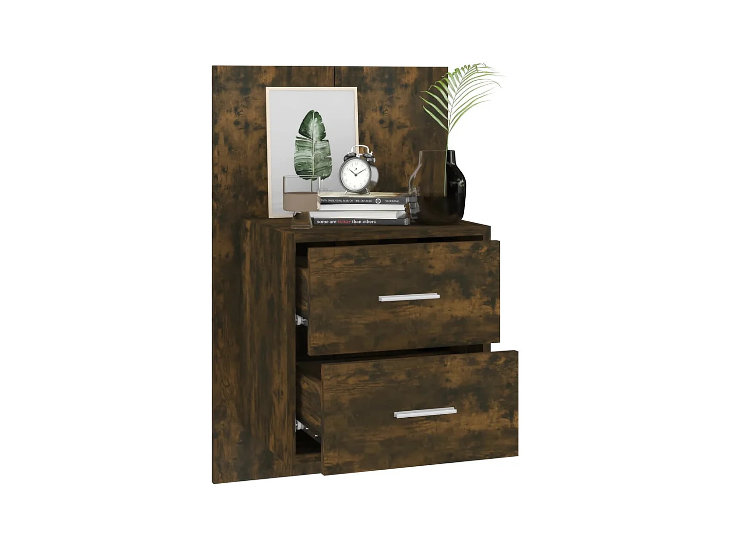 Gouda  Tables de chevet murales 2 pcs Chêne fumé